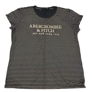 Abercrombie & Fitch Navy Gold Striped Tee Shirt Top M